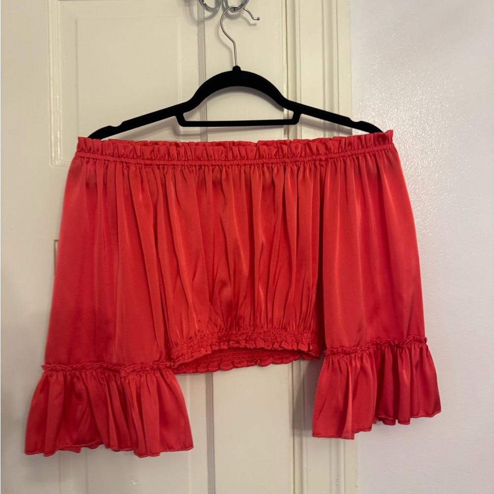 Elegant Red Off-Shoulder Women's Top